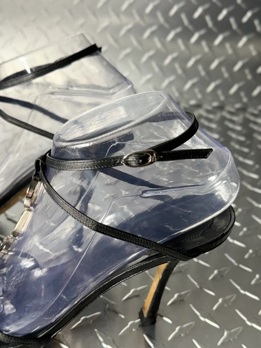 Dior Vintage Logo Spell Out Heels in Black 38.5 - Picture 3 of 7